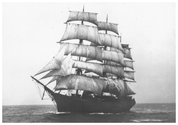 Image: Alaska Packers Association ship Santa Clara. Greely coll. PCA-66-846, Alaska State Library. Launched in Bath, Maine, in 1876, the 1,474-ton vessel sailed from the East Coast to the Orient and California until 1896, carried salmon until 1922, and served in movies until 1939. The Alaska salmon trade gave the square-riggers their last major economic use.