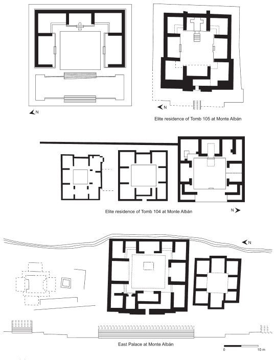 Image: 9.14. The Structure 195-1 elite residence and Monte Albán elite houses