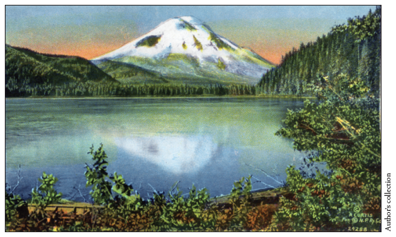 Image: Fig. 7-6. Postcard view of Mount Saint Helens, Washington, rising above Spirit Lake (ca. 1920).