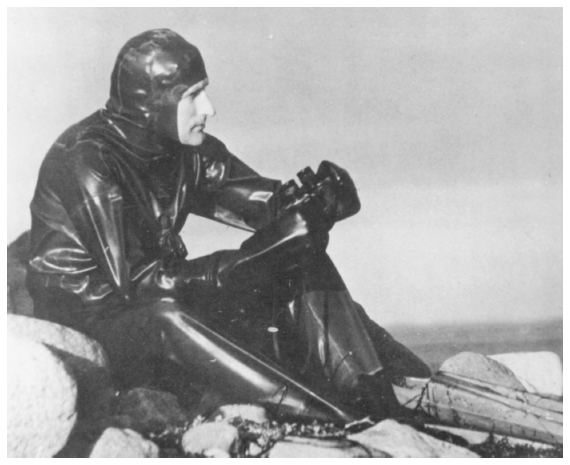 Image: Robert D. “Sea Otter” Jones, Aleutian Islands National Wildlife Refuge, mid-1950s. By J. Malcolm Greany. Alaska Game Commission, 18th Annual Report, July 1, 1956 Thru June 30, 1957. Refuge manager Jones advanced knowledge of sea otter ecology by underwater study.