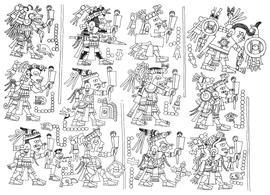 Image: 6.11b. The sacrificed warriors (Codex Tonindeye, 76b).