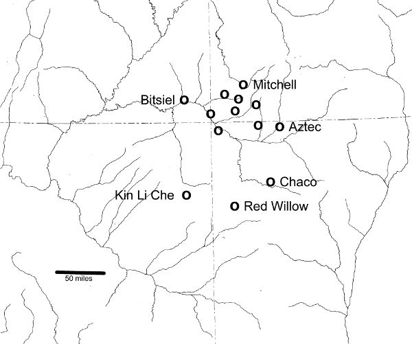 Schematic of bi-walls, tri-walls, and quadri-walls courtesy of the Crow Canyon Archaeological Center