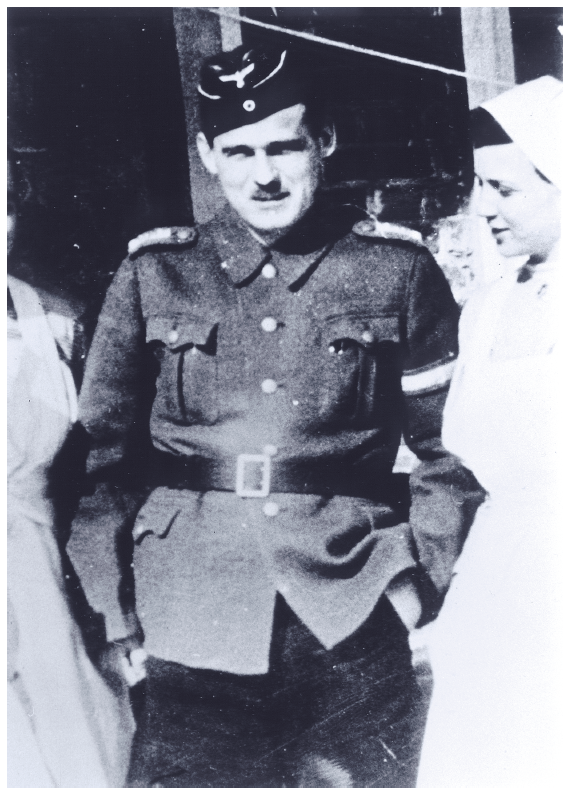 Image: Dr. Irmfried Eberl, SS doctor, director of the Brandenburg and Bernburg killing centers, and first commandant of the Treblinka death camp. Indicted for his manifold crimes after the war, he committed suicide in his Ulm jail cell while awaiting trial in February 1948. Courtesy Ghetto Fighters’ House, Kibbutz Lohamei Hagetaot, photographer unknown