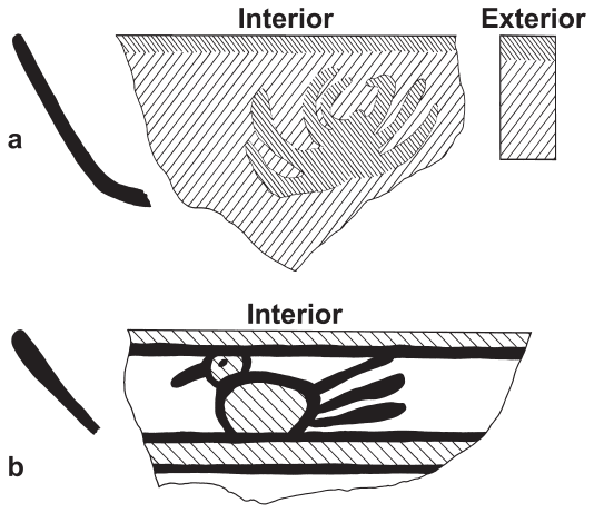 Image: FIGURE 8.5 Examples of Late and Terminal Classic bichromes (a) and polychromes (b) from the Naco valley