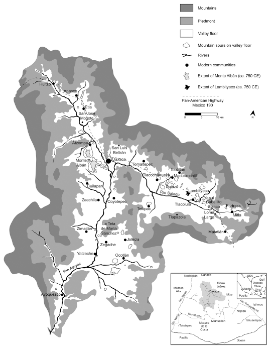 Image: 2.1. The Valley of Oaxaca (redrawn and modified from Welte 1965)