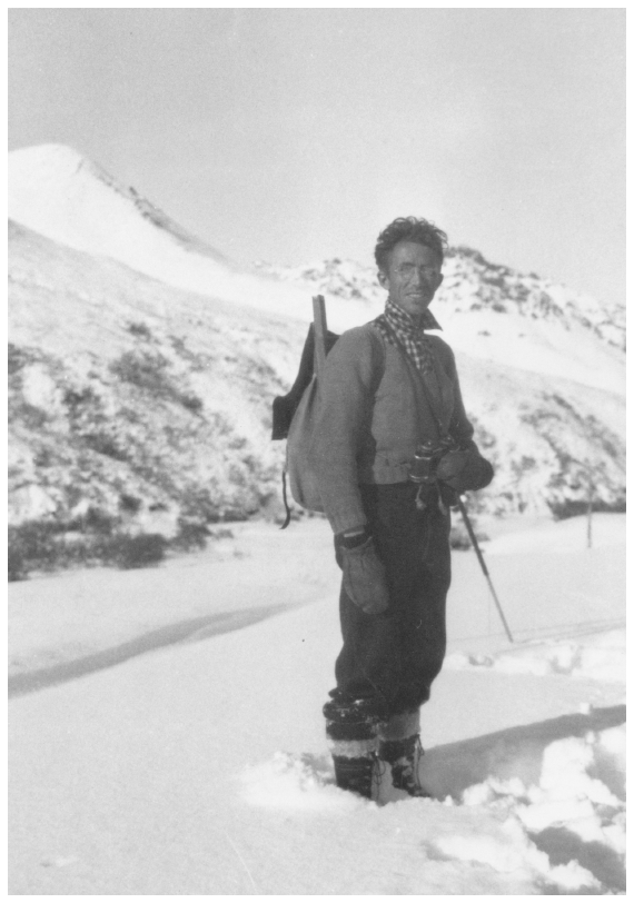 Image: Adolph Murie at McKinley Park, November 1939. Denali National Park Archives. Dr. Murie made notable contributions to the science of predator-prey relationships and to the preservation of wilderness values in the park.