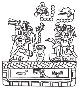 Image: 3.15. The marriage of Lord 5 Wind and Lady 9 Alligator in Yuta Tnoho (Codex Yuta Tnoho, 35).