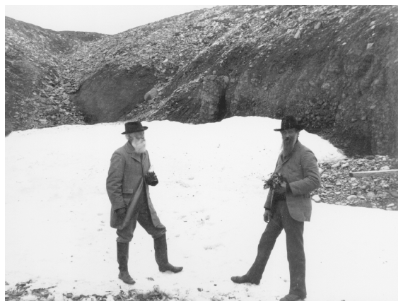 Image: John Muir (right) and John Burroughs at St. Matthew Island, 1899. By Edward Curtis. Harriman coll. RBD 0201-118, University of Alaska Fairbanks, Alaska and Polar Regions Archives. Through his writings and political work, Muir made lasting contributions to environmental protection in Alaska.