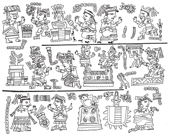 Image: 4.9b. Beginning of the Ñuu Tnoo dynasty (Codex Yuta Tnoho, verso, II).