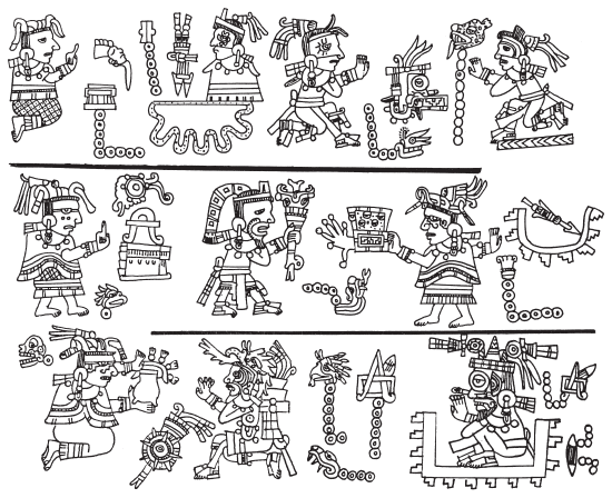 Image: 4.9a. Beginning of the Ñuu Tnoo dynasty (Codex Yuta Tnoho, verso, I).