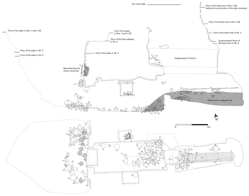 Image: 7.5. Plan and profile of the Tomb 6 offering