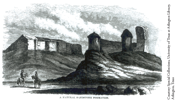 Image: Fig. 4-2. As illustrated in Cozzens’s The Marvellous Country (1875), a natural geological formation in the American Southwest appears to be an ancient ruin, complete with walls and towers.