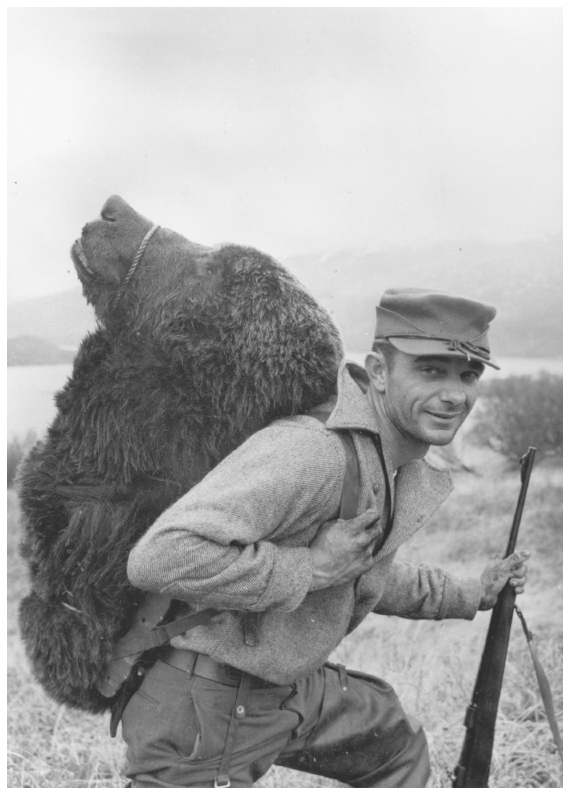 Image: Hunter and brown bear trophy, Kodiak Island, 1957. By Will Troyer. Alaska Resources Library and Information Services. Throughout the 20th Century, sport hunters from around the world came to hunt the great bears.