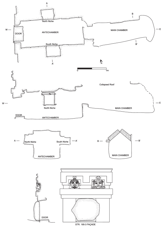 Image: 6.7. Plan and profiles of Tomb 6 in Structure 195-3SE