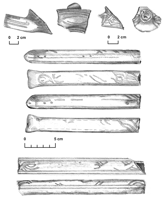 Image: FIGURE 9.4 Examples of Roble phase tube-handle ladle incensarios from test excavations conducted in Naco